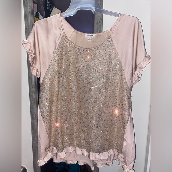 Umgee Satin Sequin Top- Size Medium - Picture 5 of 5